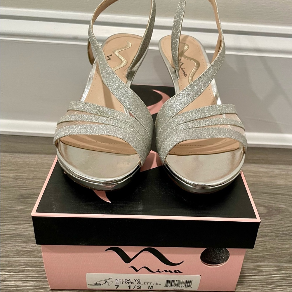 Nina Silver Heels Elegant Design - Nelda sandals